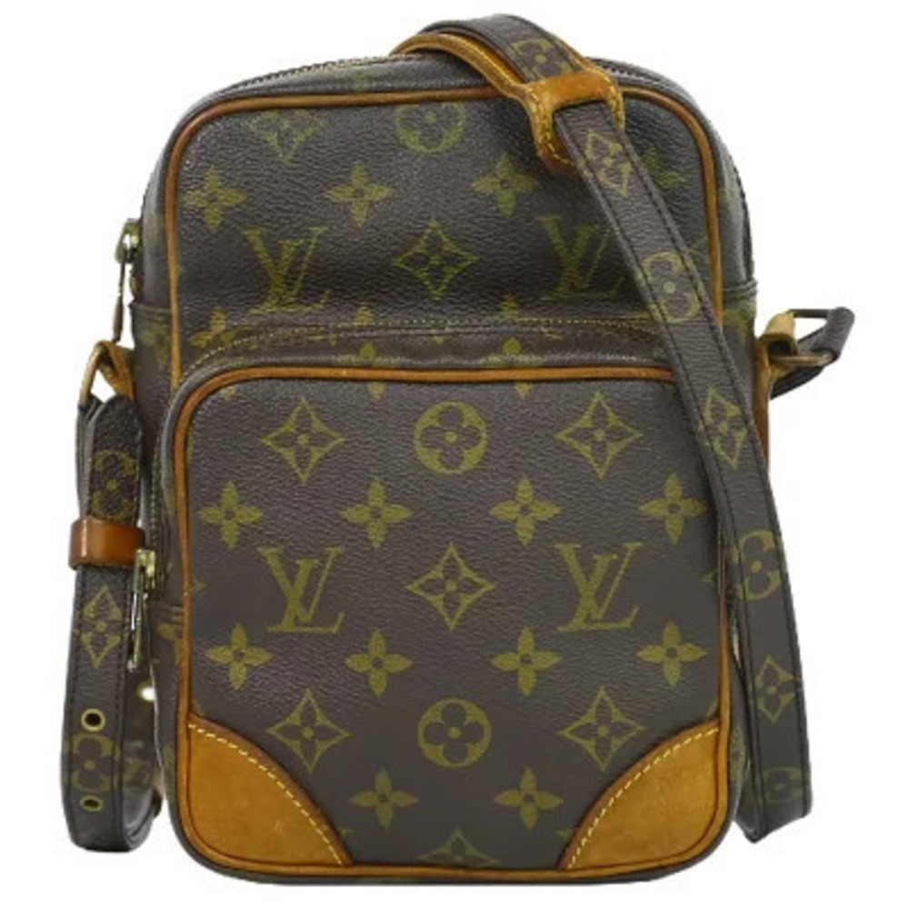 Louis Vuitton LV Amazon Monogram Pochette Shoulder Bag Canvas Leather Brown